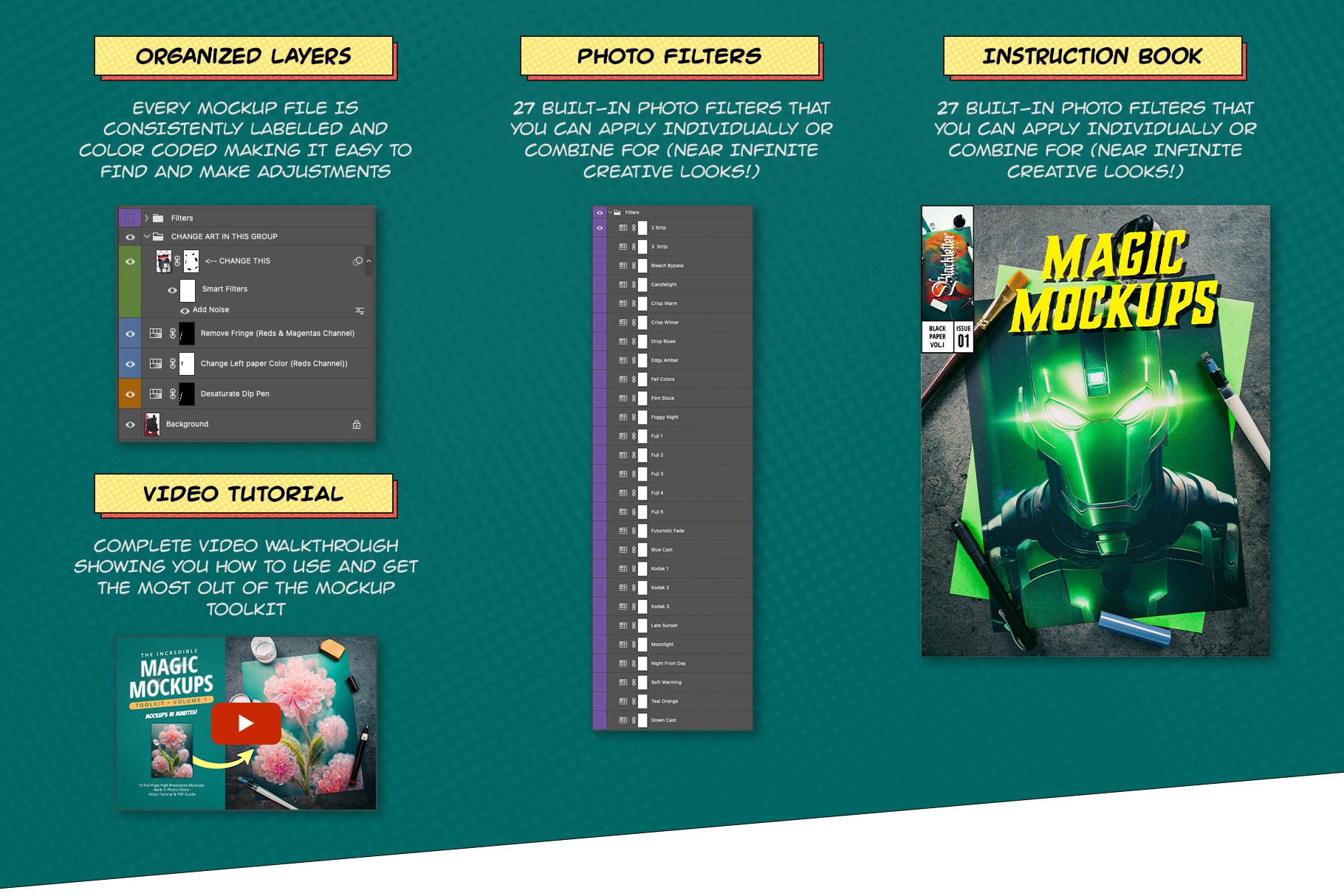 Incredible Magic Mockups Vol 1 - Black Paper Collection