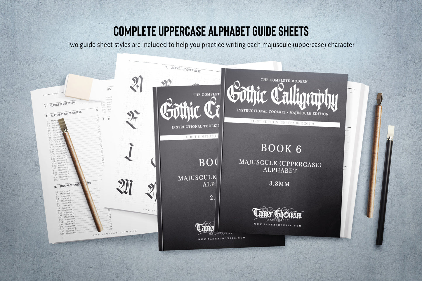 The Modern Gothic Calligraphy Instructional Toolbox (Uppercase Alphabet Edition)