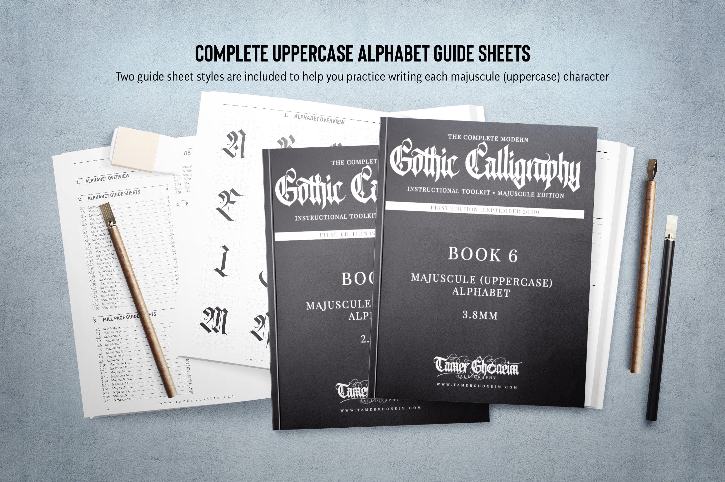 The Modern Gothic Calligraphy Instructional Toolbox (Uppercase Alphabet Edition)