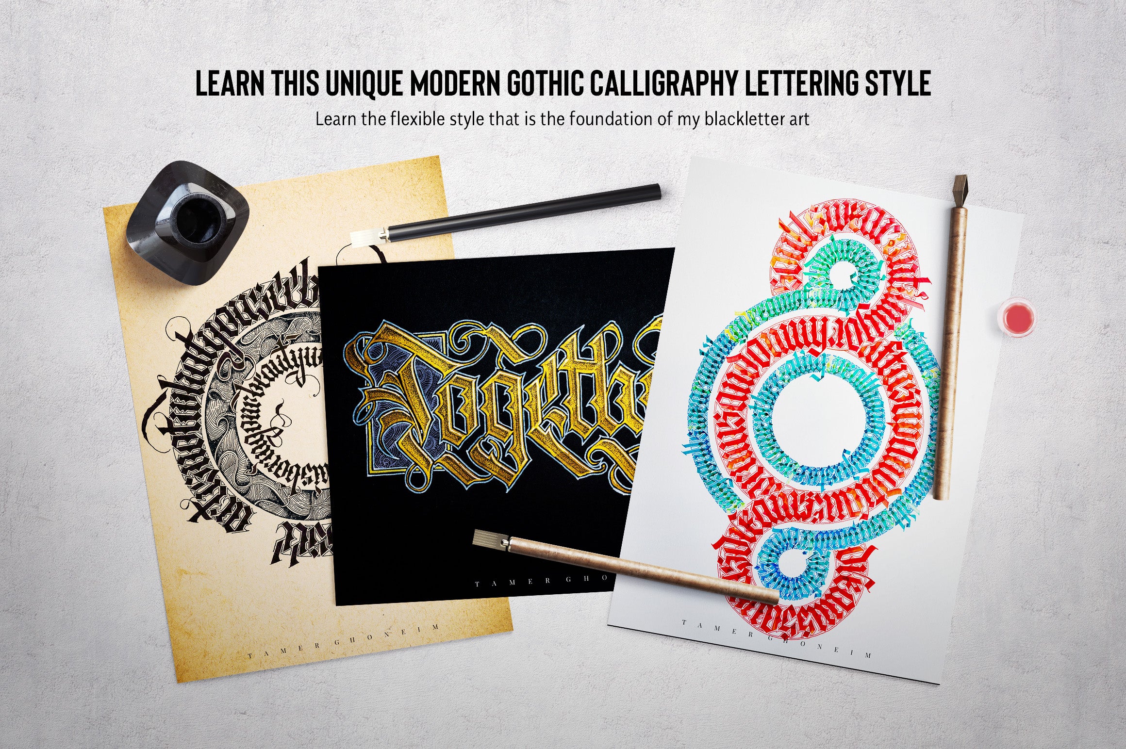 The Modern Gothic Calligraphy Instructional Toolbox (Lowercase Alphabet Edition)