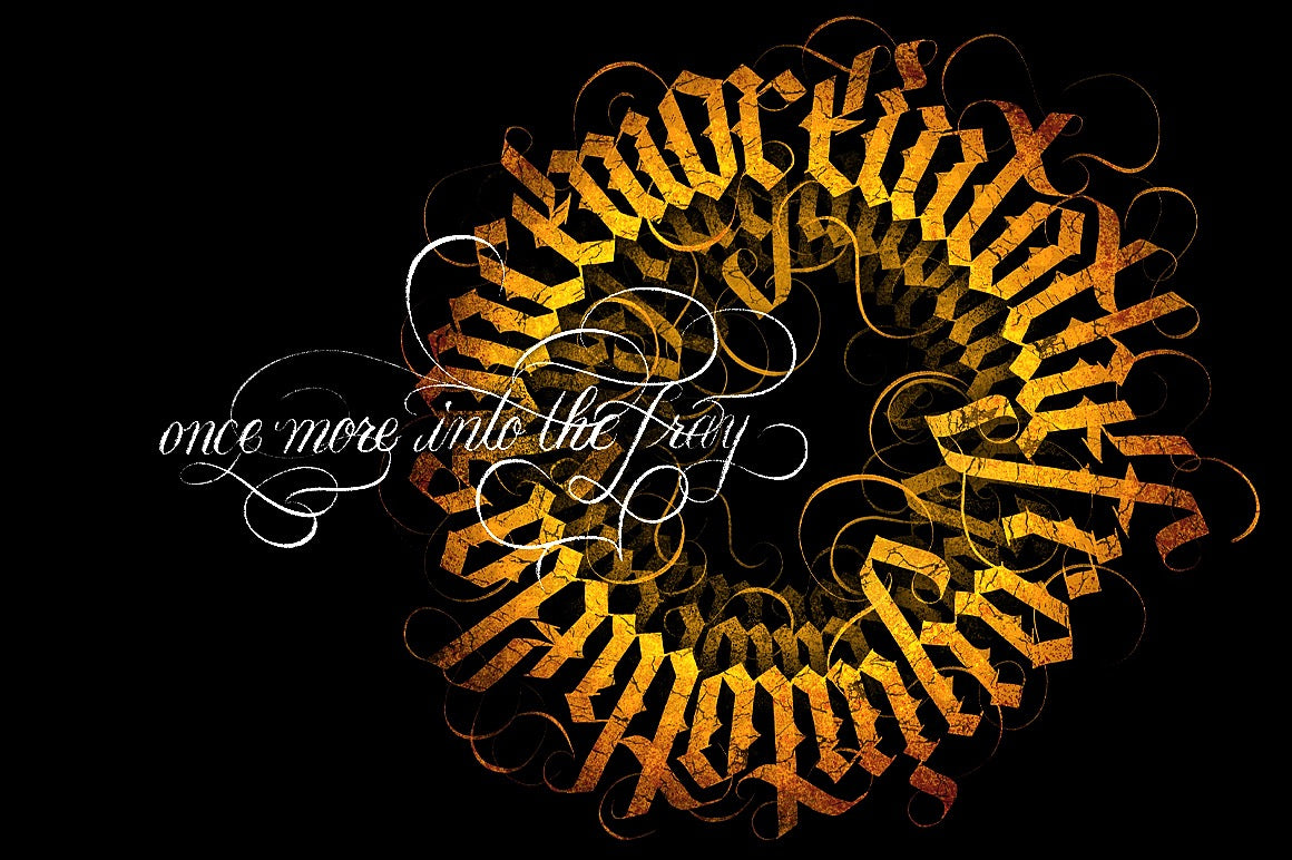 The Gothic Calligraphy Marble Procreate Brush Toolkit