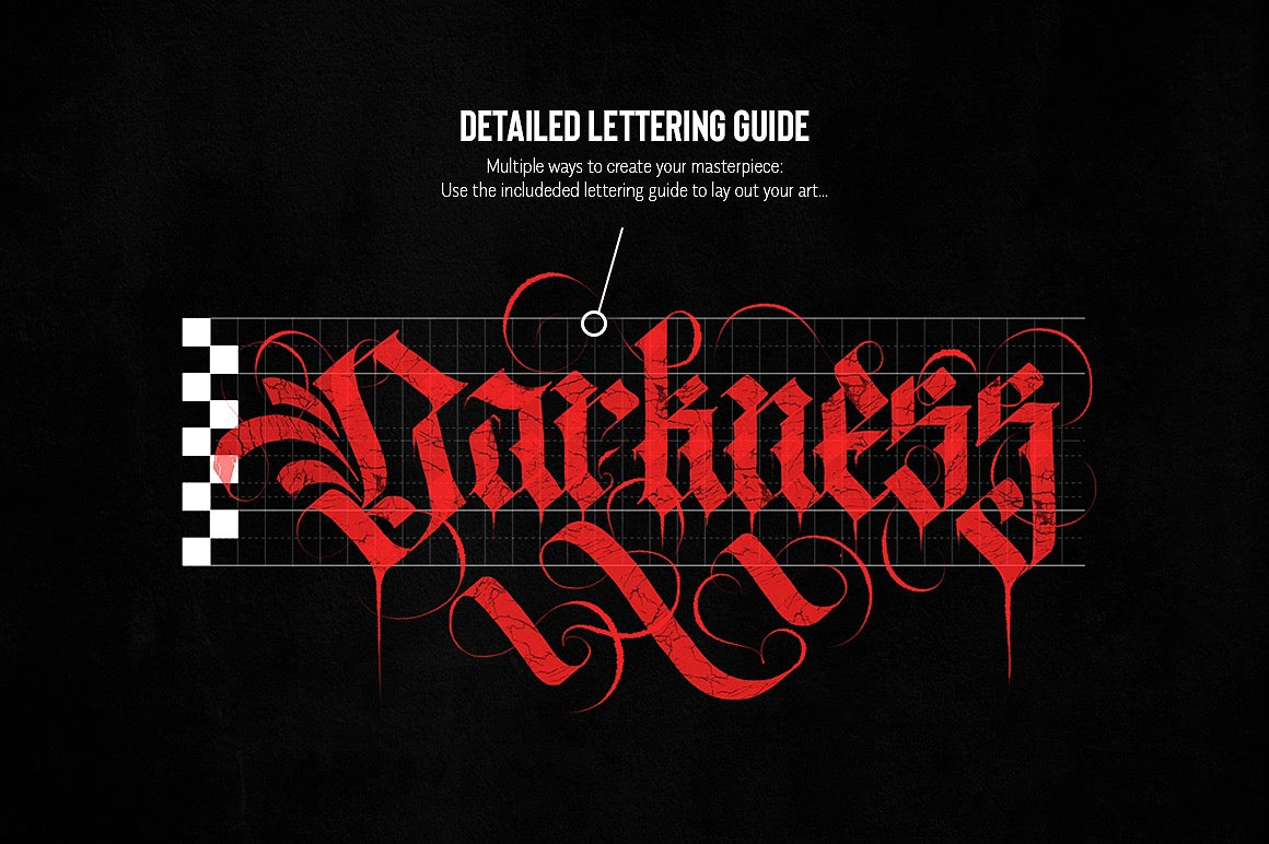The Ultimate Gothic Calligraphy Marble Procreate Brush Toolkit